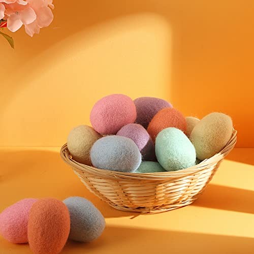 Pcs Felted Easter Eggs Decor, Wool Felt Easter Eggs, Pastel 18 Pastel Color