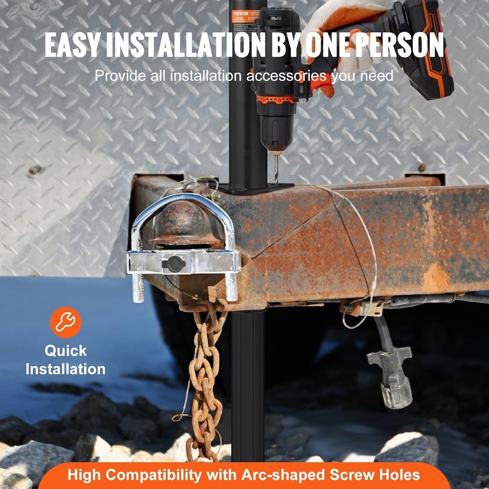 Trailer Jack A Frame Bolt on Trailer Tongue Jack 5000 lbs with Drop Leg