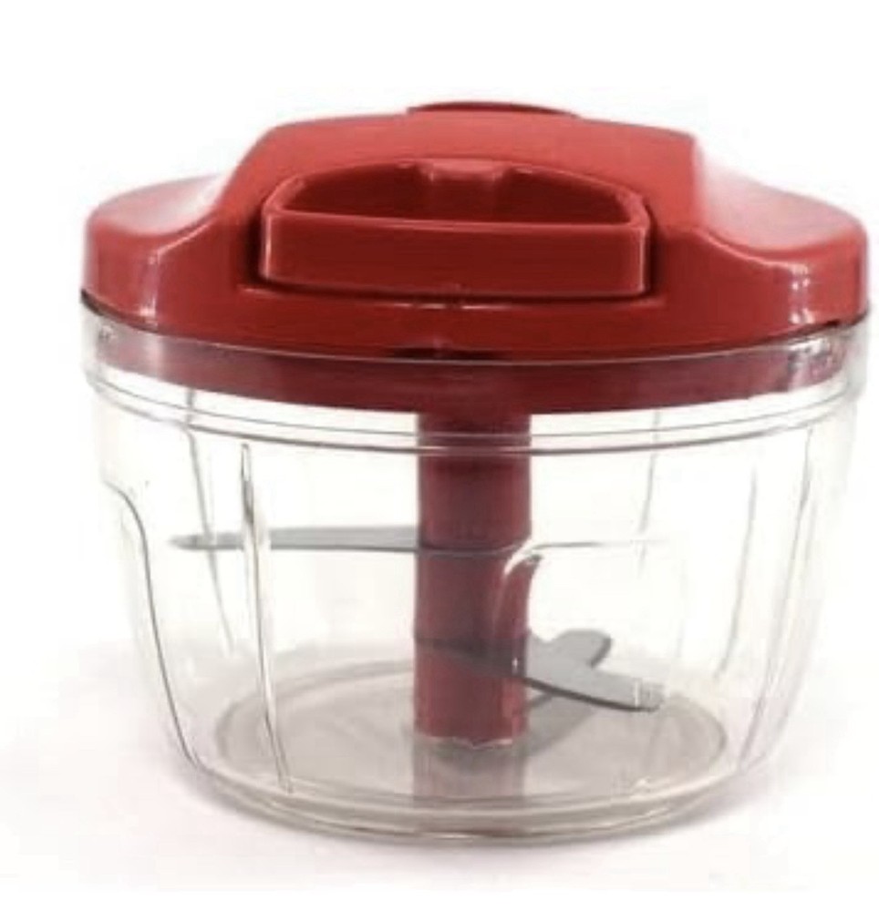 Prepology Manual Pull Function Food Chopper Red 3-Layered Blade