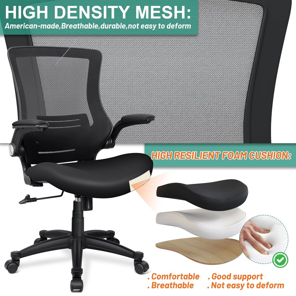 Modern Ergonomic Home Office Desk Task Computer Study Chair Height Adjustable