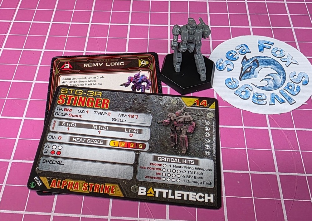 BattleTech Stinger Mech -- Inner Sphere Command Lance + Cards