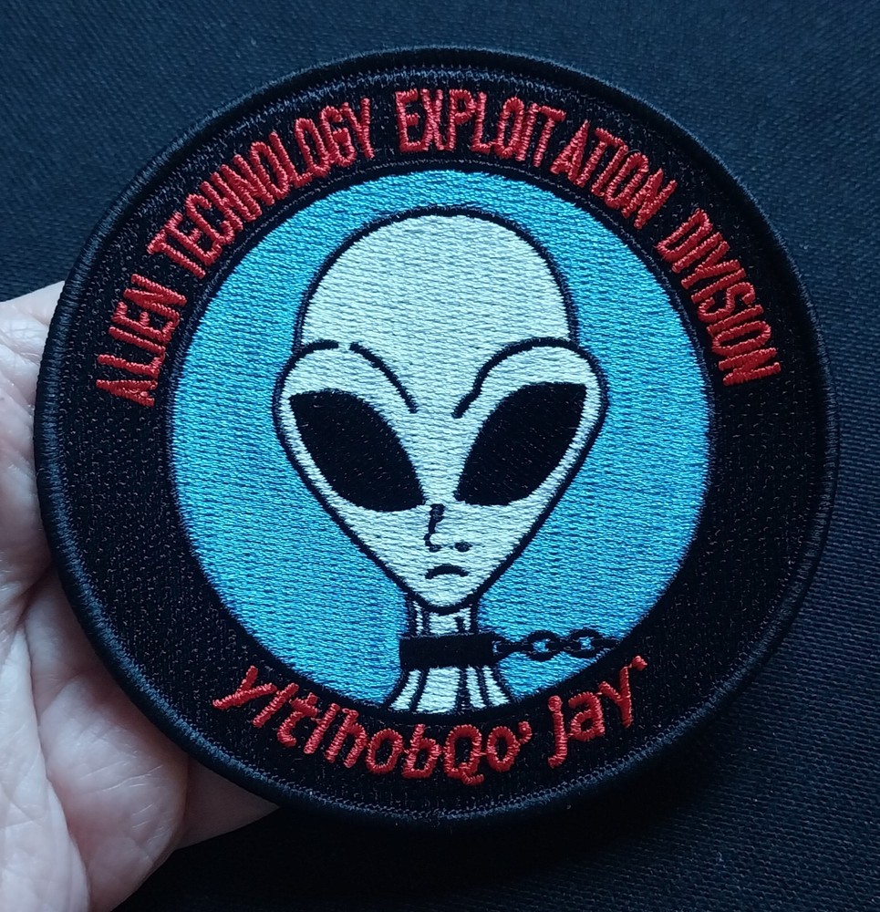 Embroidered Iron On Secret ALIEN Patch Technology Exploitation Division