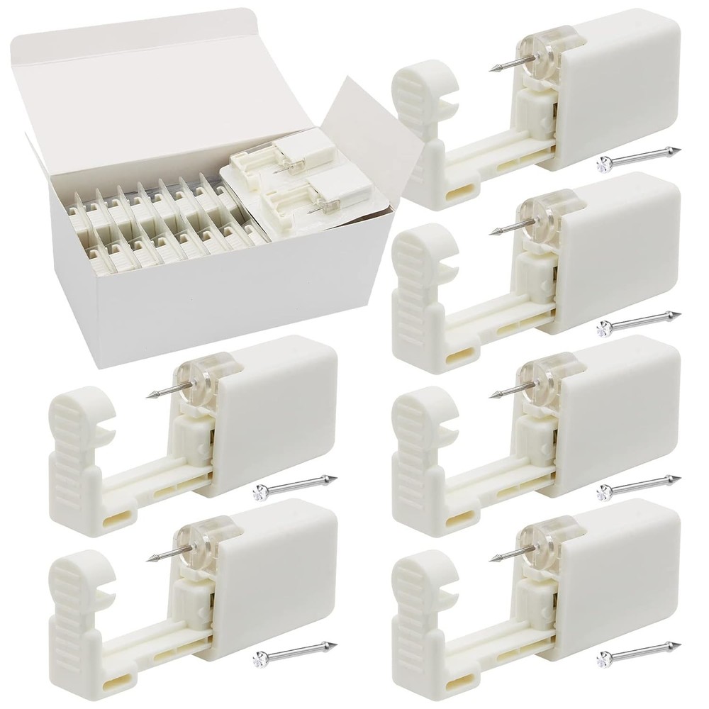 Complete 24-Pcs Nose Piercing Gun Kit with Sterilized Tools - Beginner Friendly