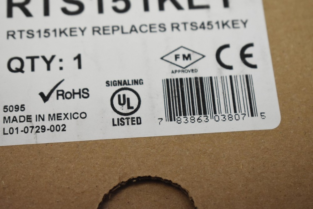 System Sensor RTS151KEY White Remote Test Station Key Switch Smoke Detector