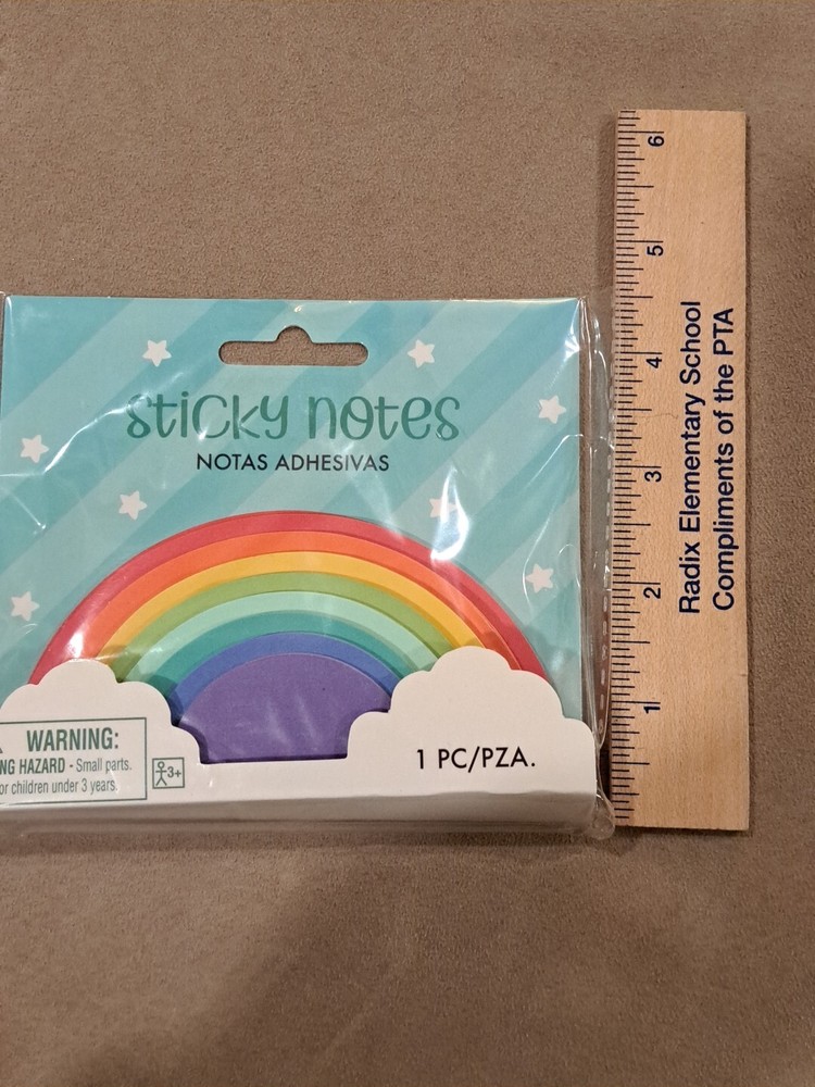 2 - Amscan Rainbow Sticky Note Pads. Adhesive Notepads. 152 Sheets