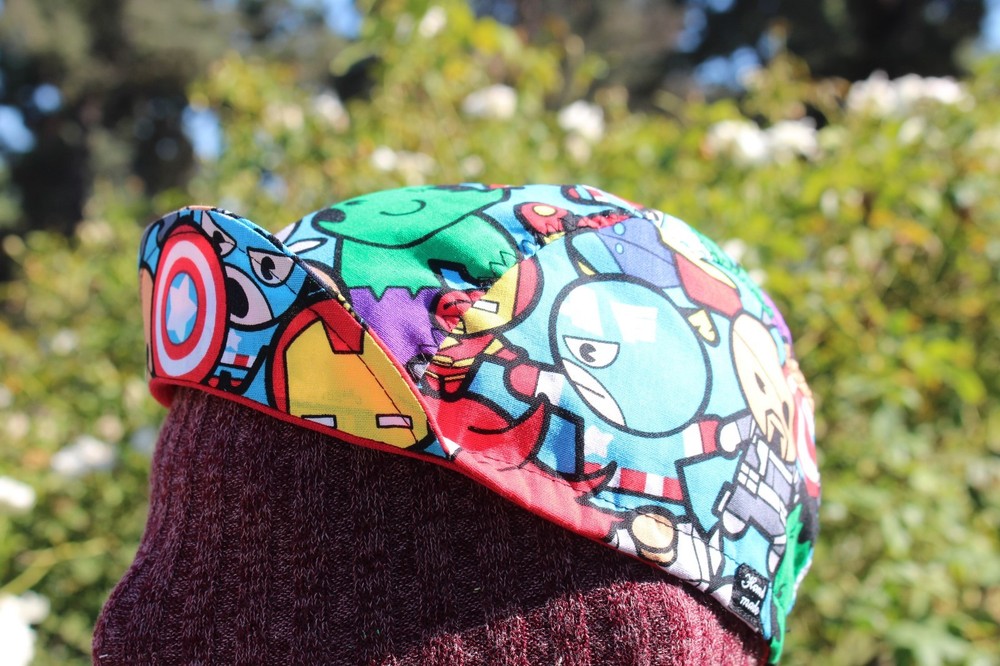CYCLING CAP MARVEL COMIC 100% COTTON ONE SIZE HANDMADE
