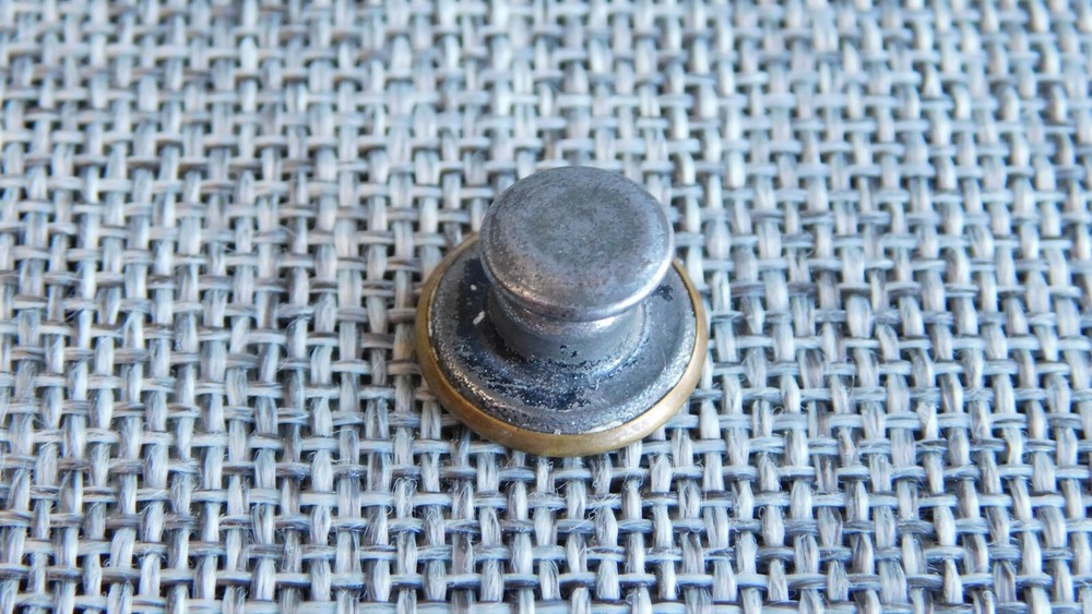 Antique Vtg Uniform Work Stud Button Rufplay Aprx: 9/16" #325-B