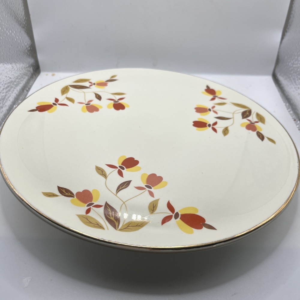 HALL Autumn Leaf Bundle: S&P Sugar Bowl & 9.5” D Cake Plate Without Base