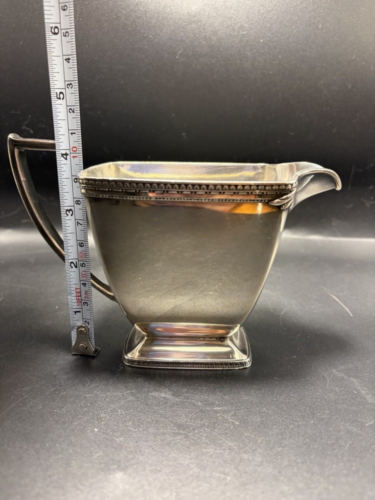 Vintage Silver Plated Pair Point Art Deco Creamer