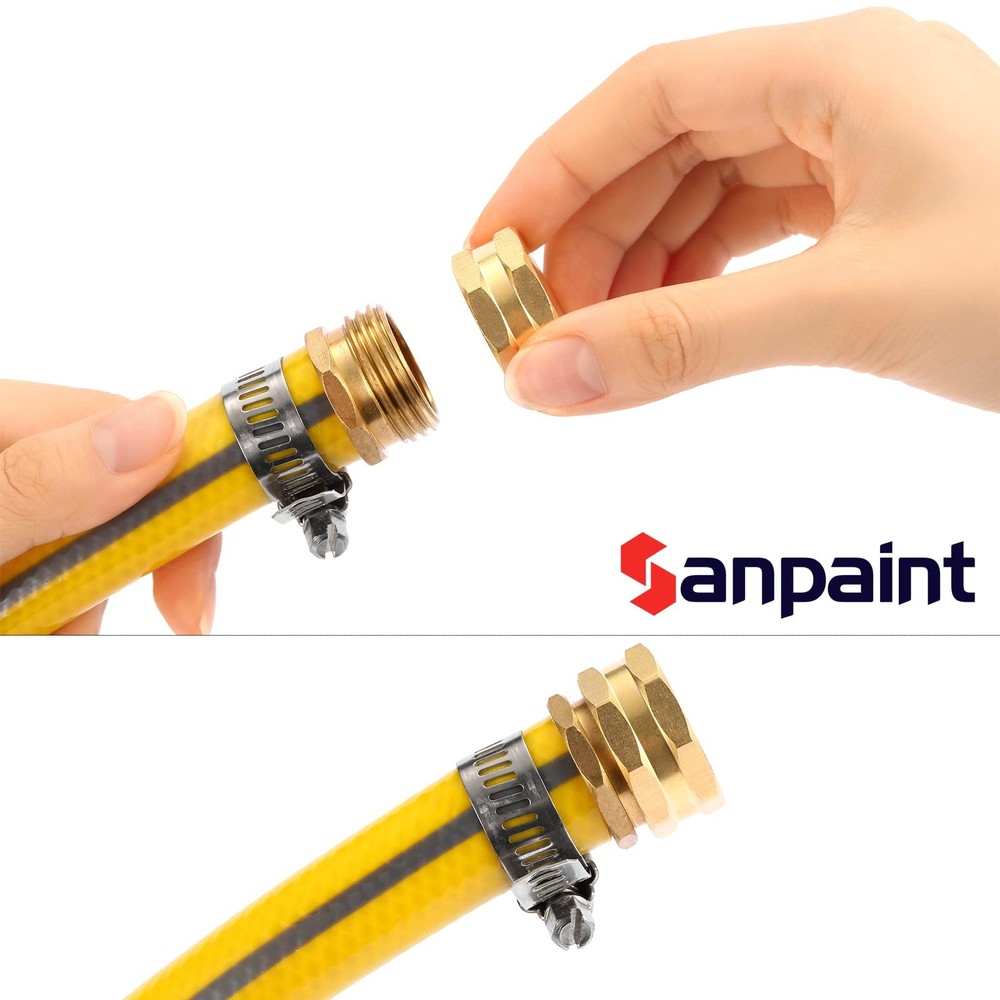 Sanpaint 4 Pack Garden Hose End Caps with Washers, Brass Spigot 4 Pack, Cap
