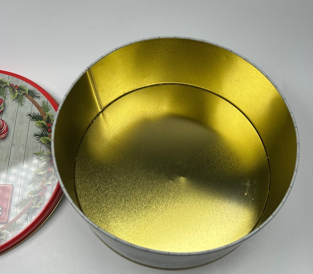 3 lot random sizes Christmas tins pre owned