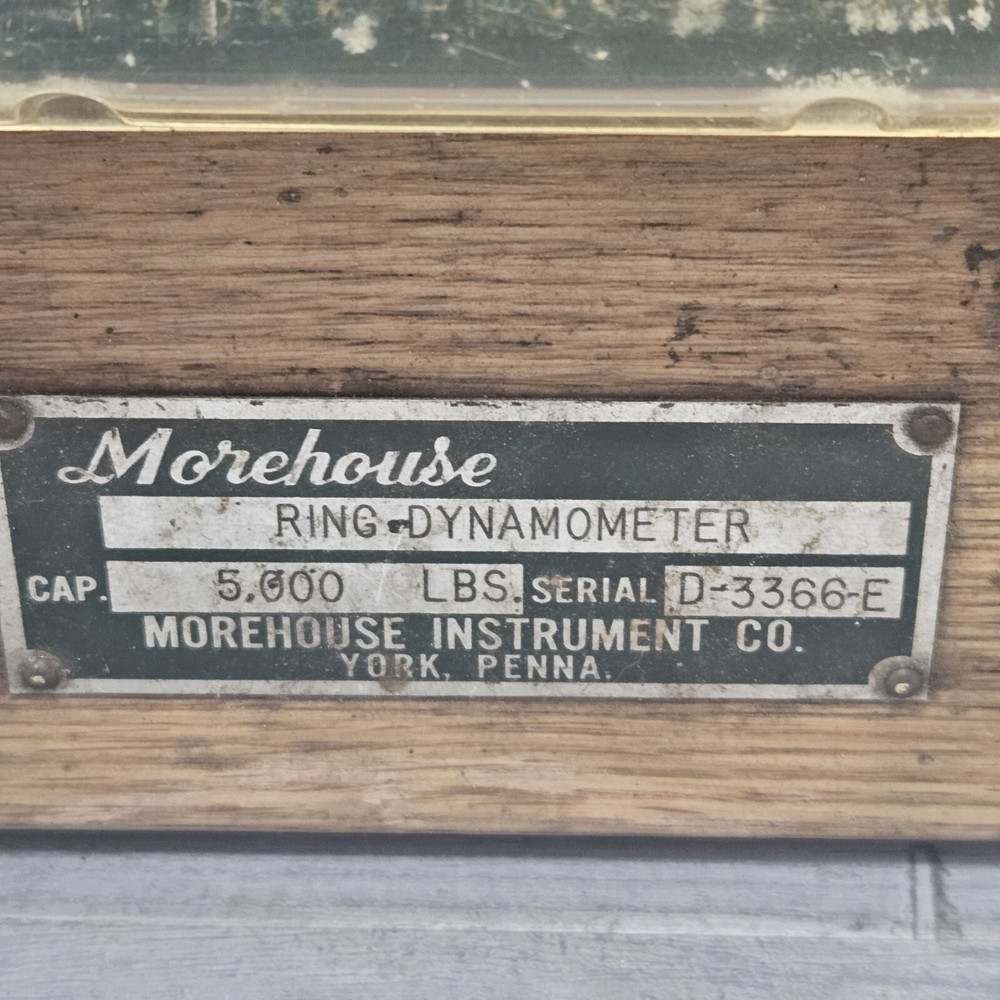 MOREHOUSE 5000 LB CAPACITY RING DYNAMOMETER CALIBRATOR