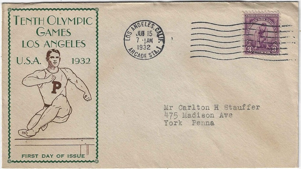 FDC   # 718-63   unknown maker ---  1932  Olympics