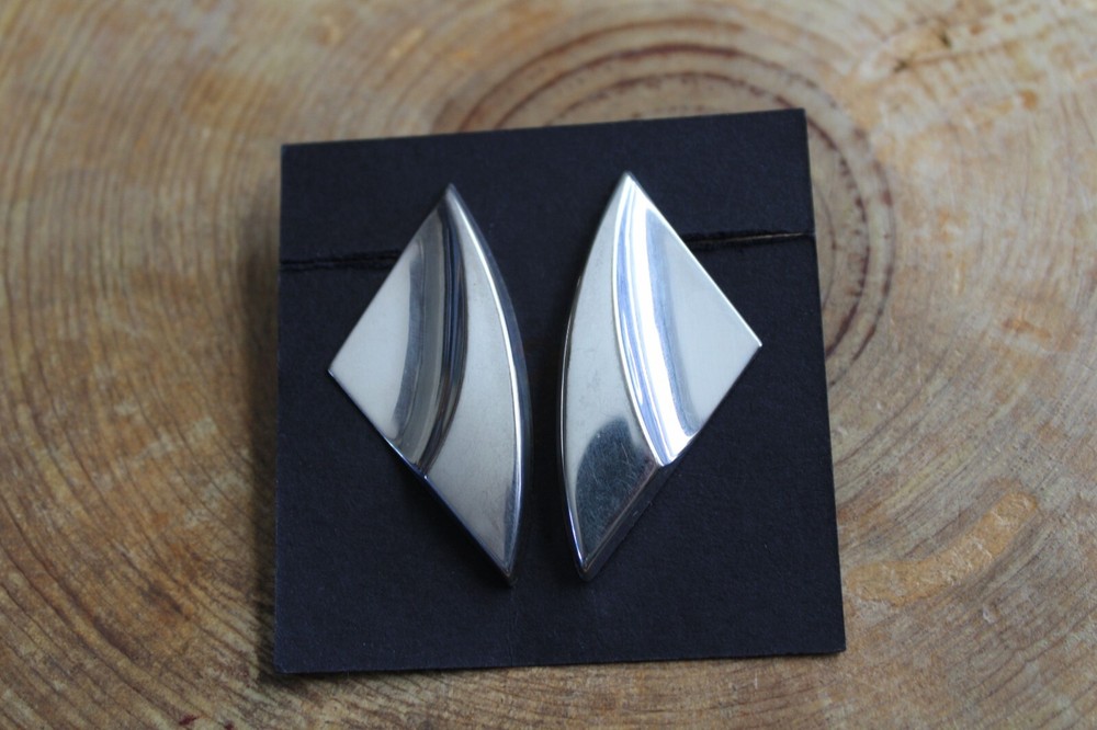 Large Silver Light Weight Earrings