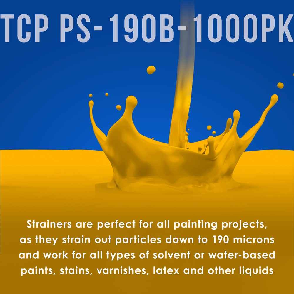 1000 Pack Paint Strainers, PURE BLUE Fine 190 Micron Filter Tips Blue Nylon Mesh