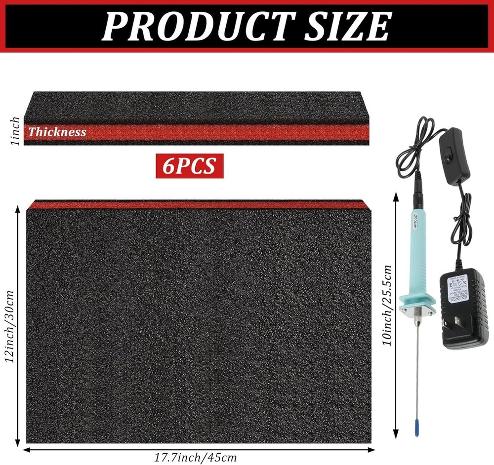 6 Pack Tool Box Foam Inserts for Cases,Tool Box Liner Polyethylene Sheets, To...