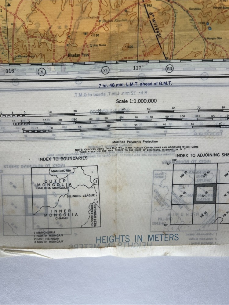 AAF CLOTH CHART Eastern Asia 1943