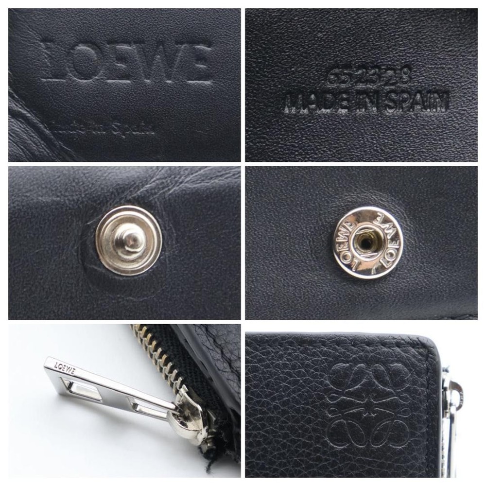 LOEWE Two-Fold Wallet Leather Black Anagram