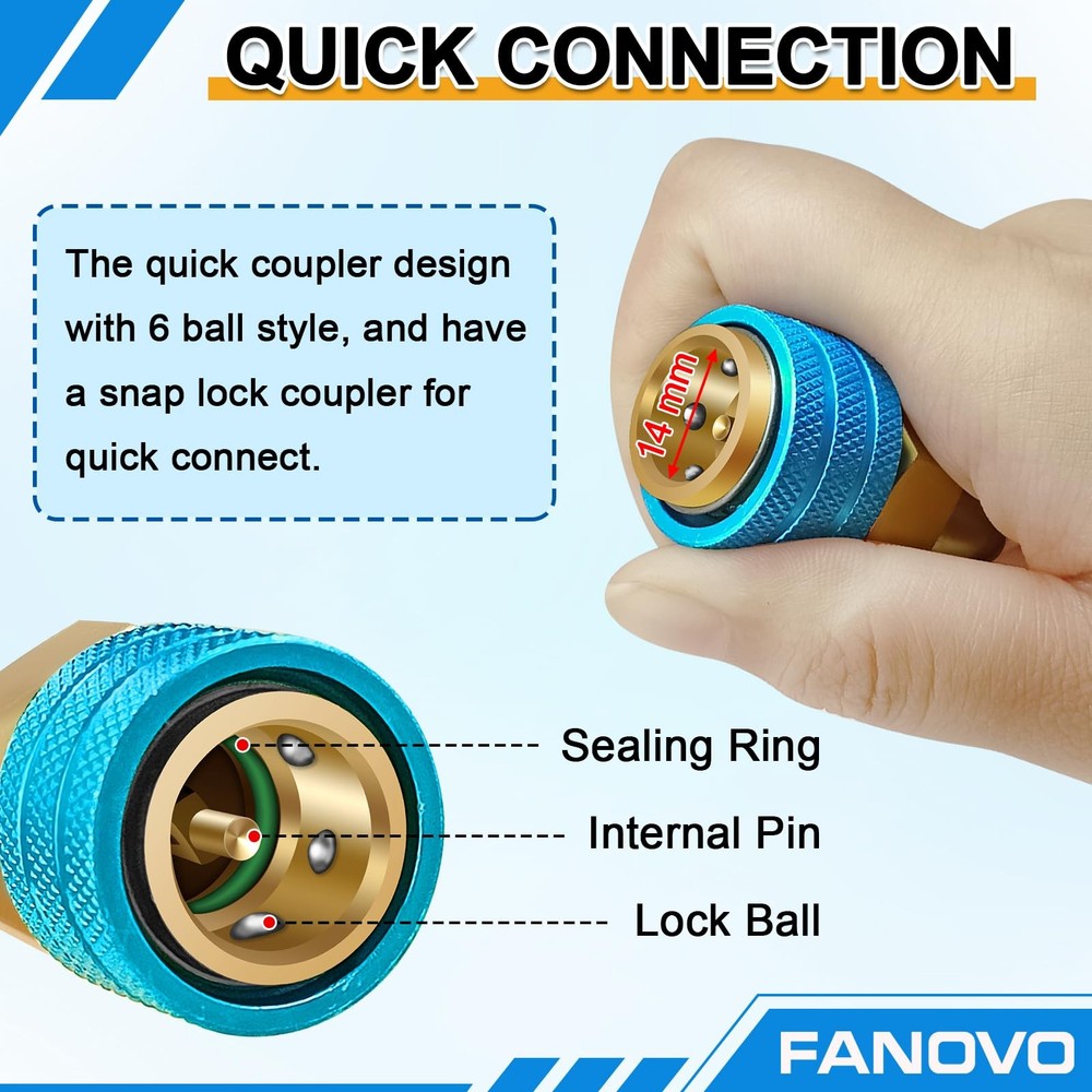 R1234yf to R134a Adapter Kit, High & Low Side Quick Coupler...
