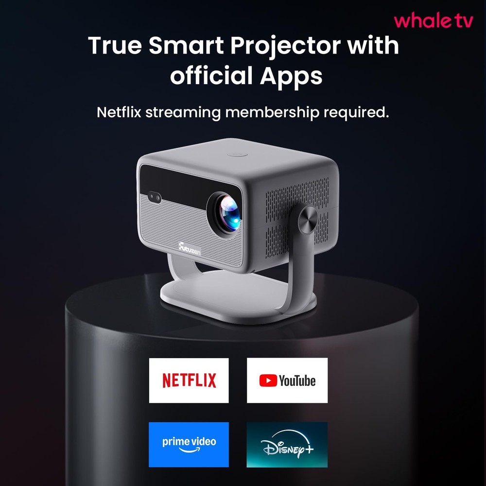 [500+APPS/600 ANSI/Voice Control] Smart Projector with WiFi and Bluetooth Bui...