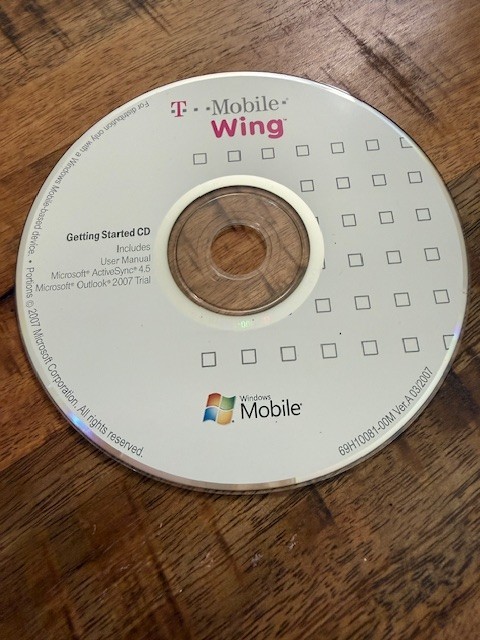 T Mobile Wing Getting Started CD Compact Disc User Manual Windows Mobile 2007