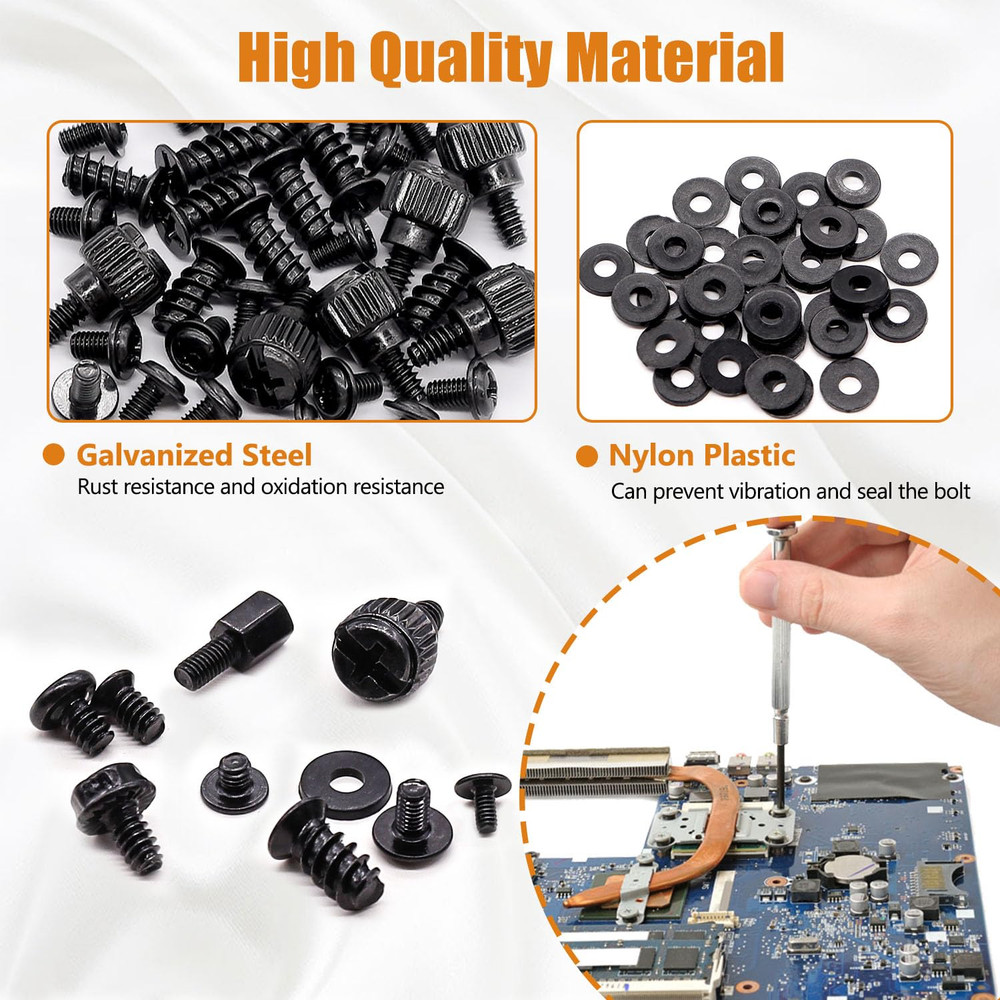 400Pcs PC Computer Screws Kit Motherboard Standoffs Case Fan SSD CD-ROM Set