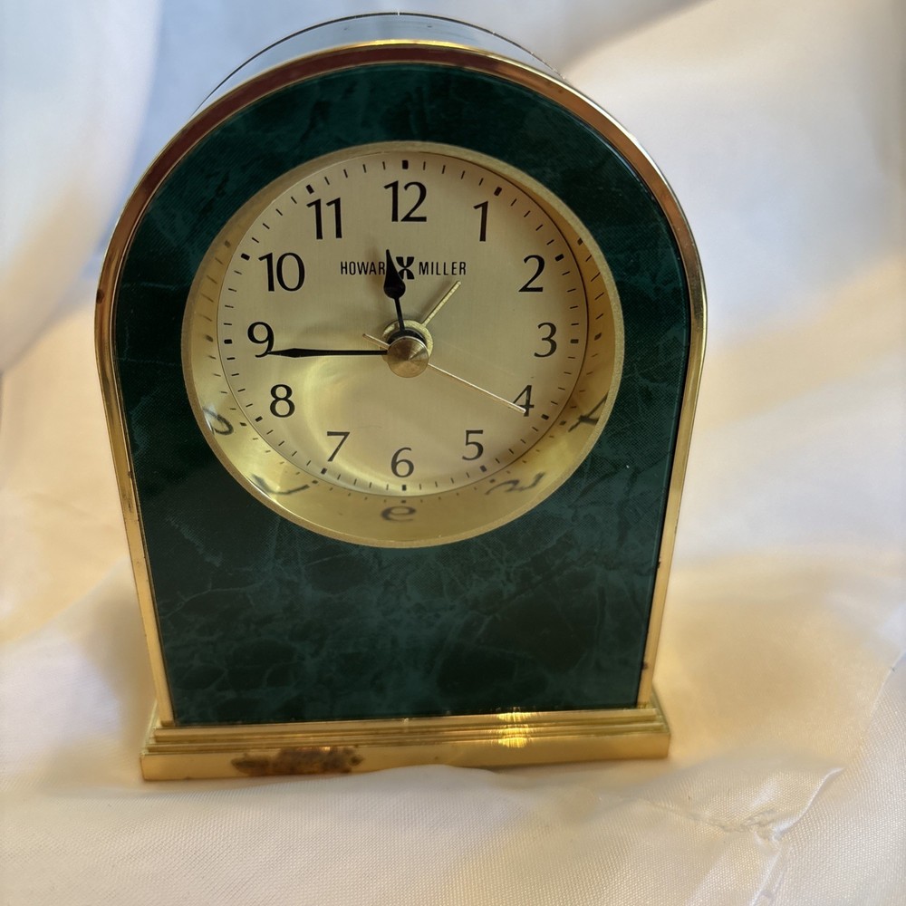Howard Miller Mantel Shelf Clock Green,Gold Colored