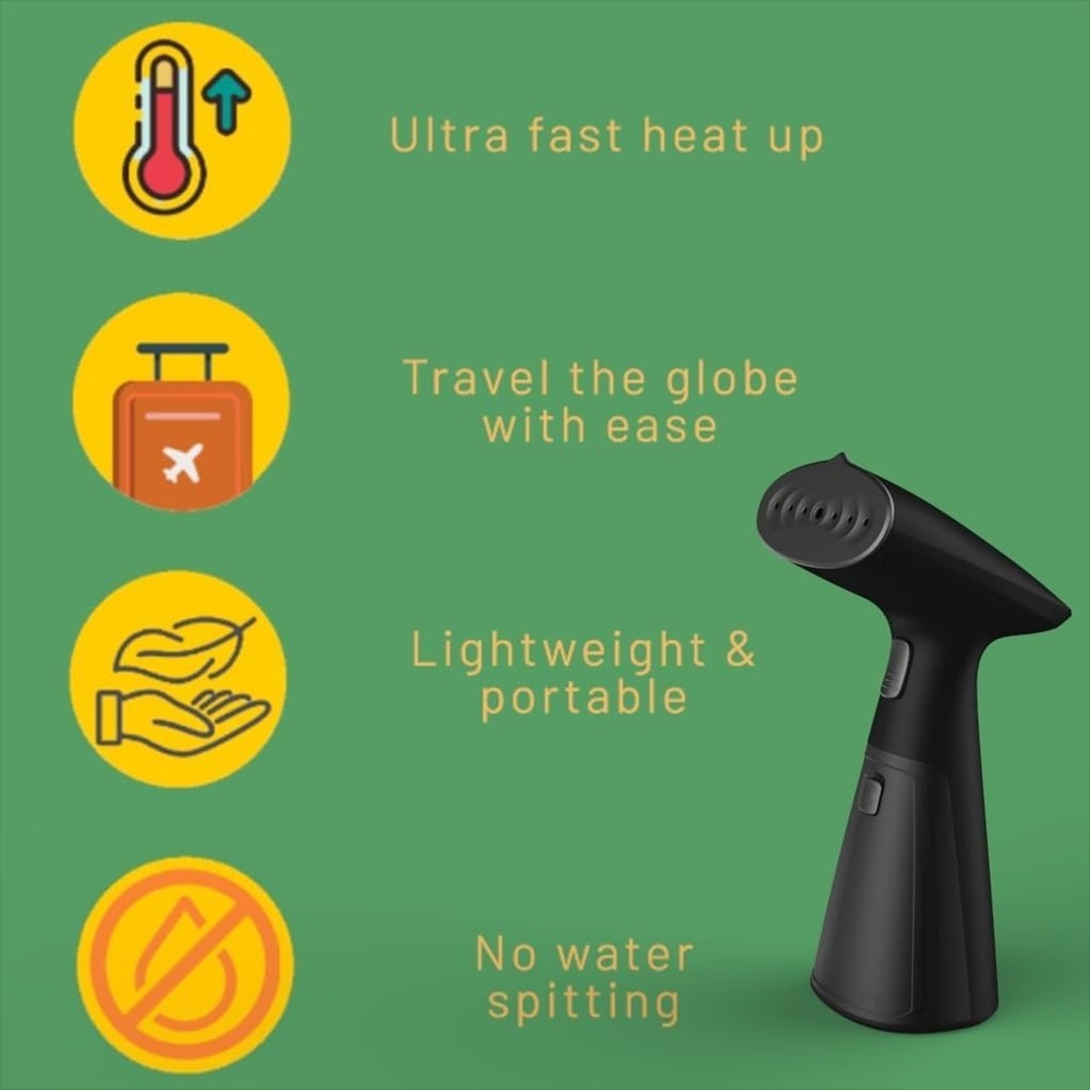 Ultimate Dual-Function Travel Steamer - Quick Wrinkle Remover with Lint Brush