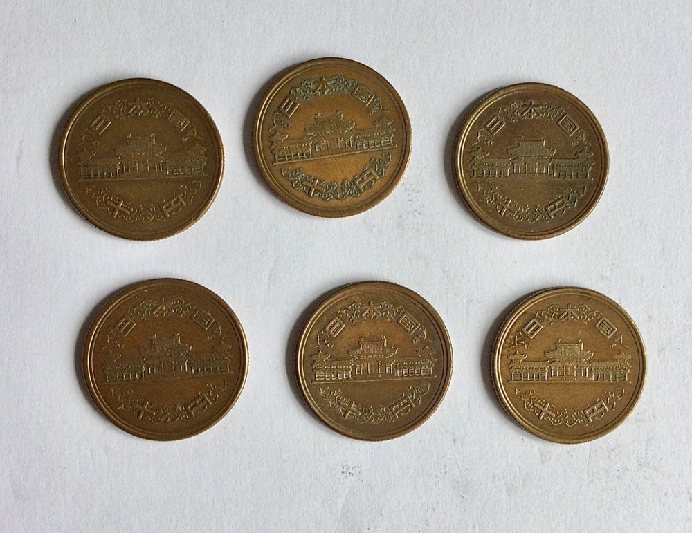 10 yen coins japan x 6