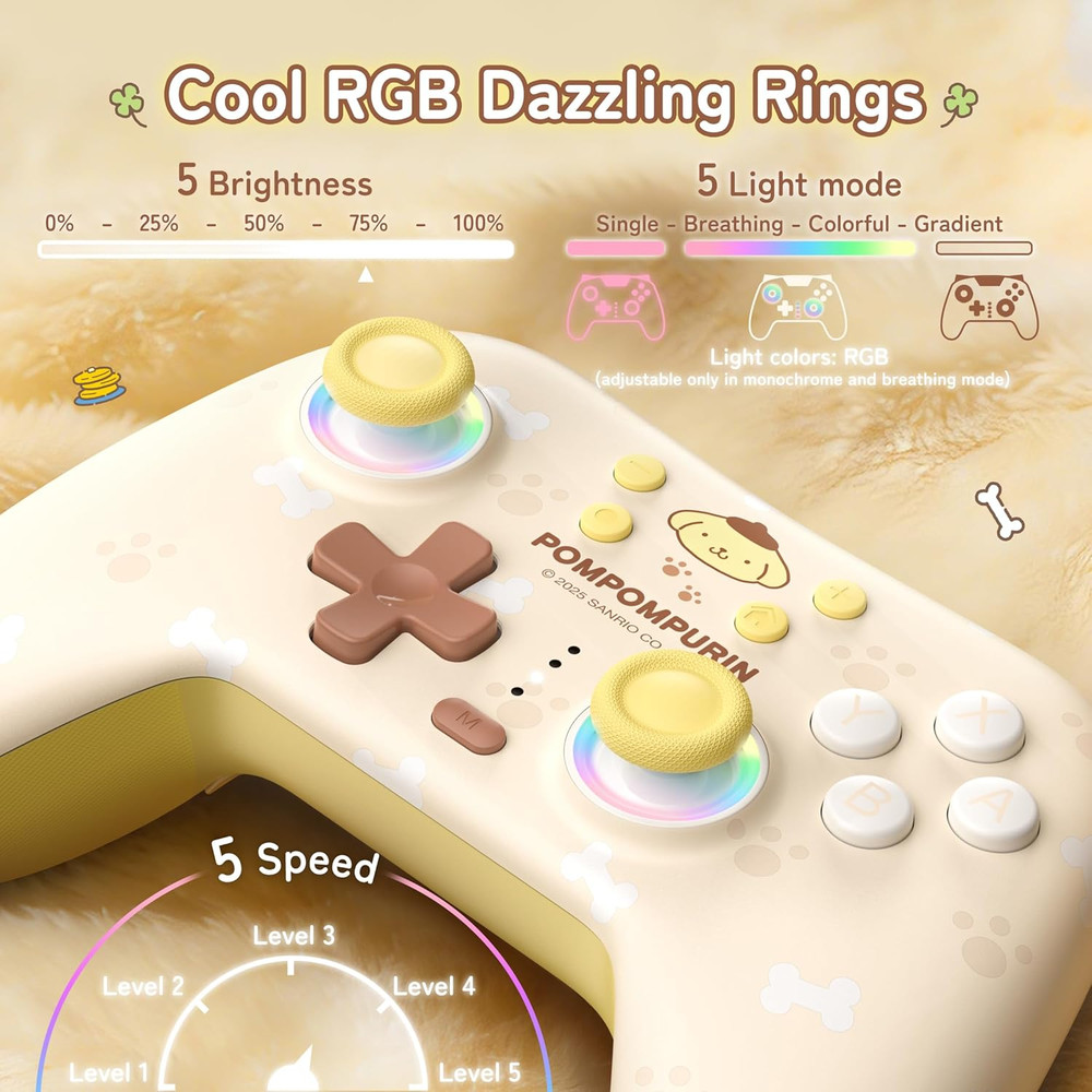 Yellow Switch 2 Controller,Yellow Dog Hall Effect Controllers Wireless for Switc