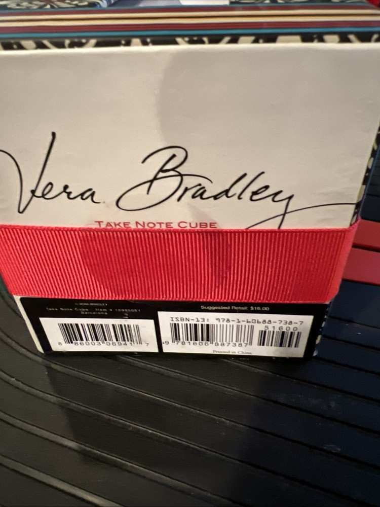 NWT Vera Bradley Take Note Cube~Barcelona