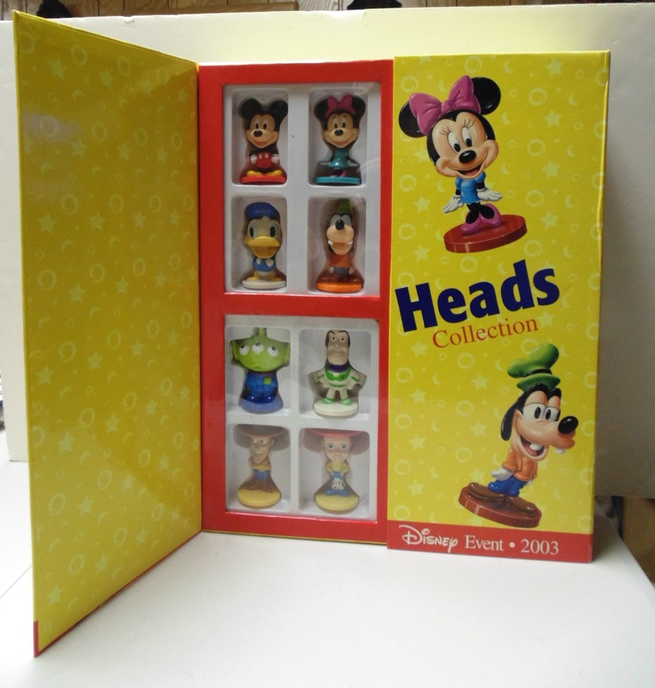 Disney Collection Kellogg's Mini Bobble Head 2003 Complete Set with Storage Case