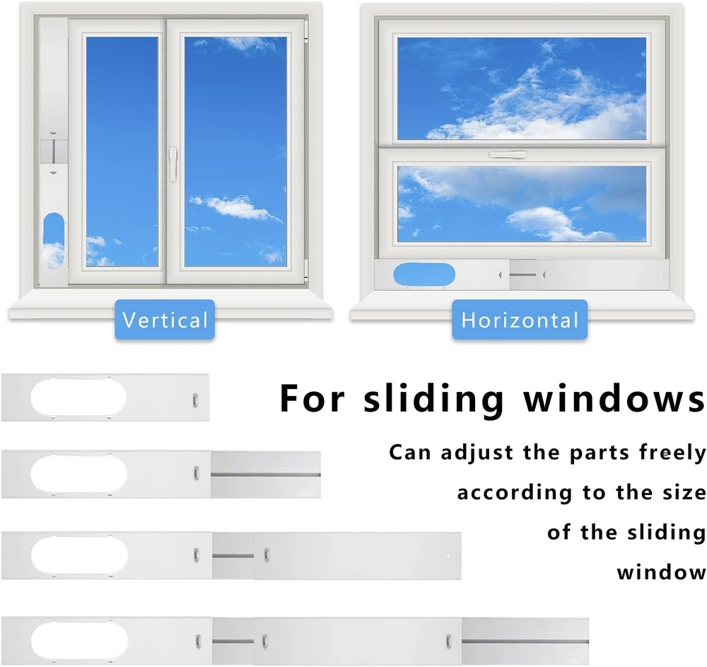 Portable Air Conditioner Exhaust Window Kit / Adjustable / Vertical/Horizontal