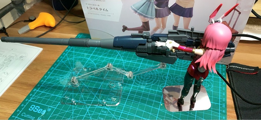 for RG 1/144 RX-93 Nu v Model EW Hyper Mega Bazooka Launcher+Base+Replace Face*2