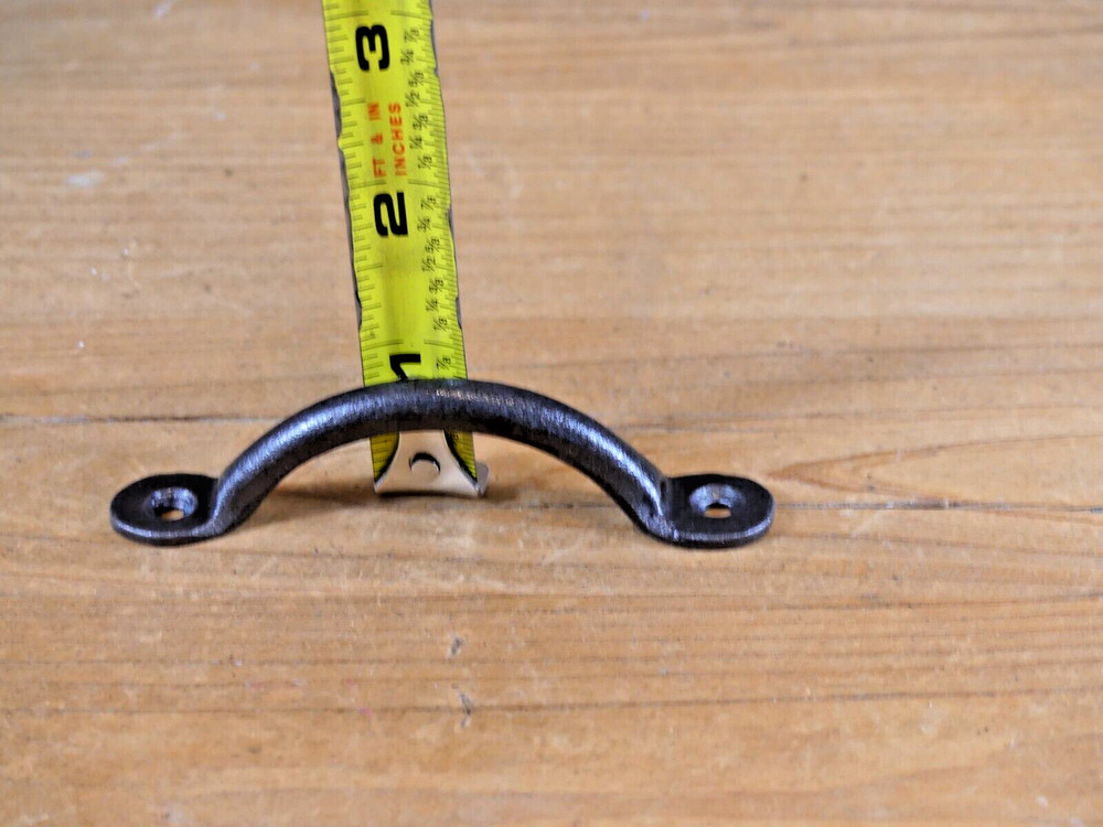 5 IRON DRAWER BIN PULLS 3 3/4" LONG CABINET HANDLES KITCHEN BATH WINDOW SMALL