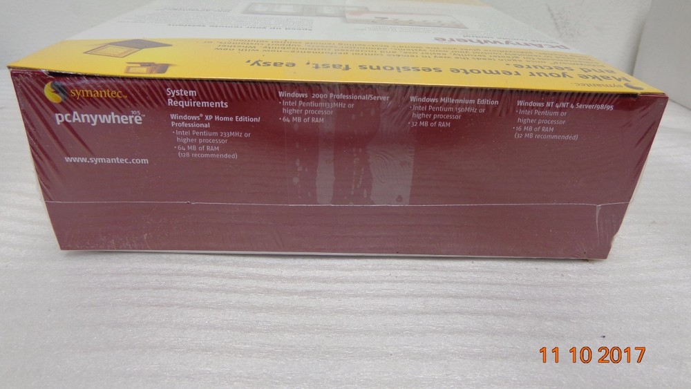 Symantec PcAnywhere 10.5 Remote Control Software for One Windows HOST NIB