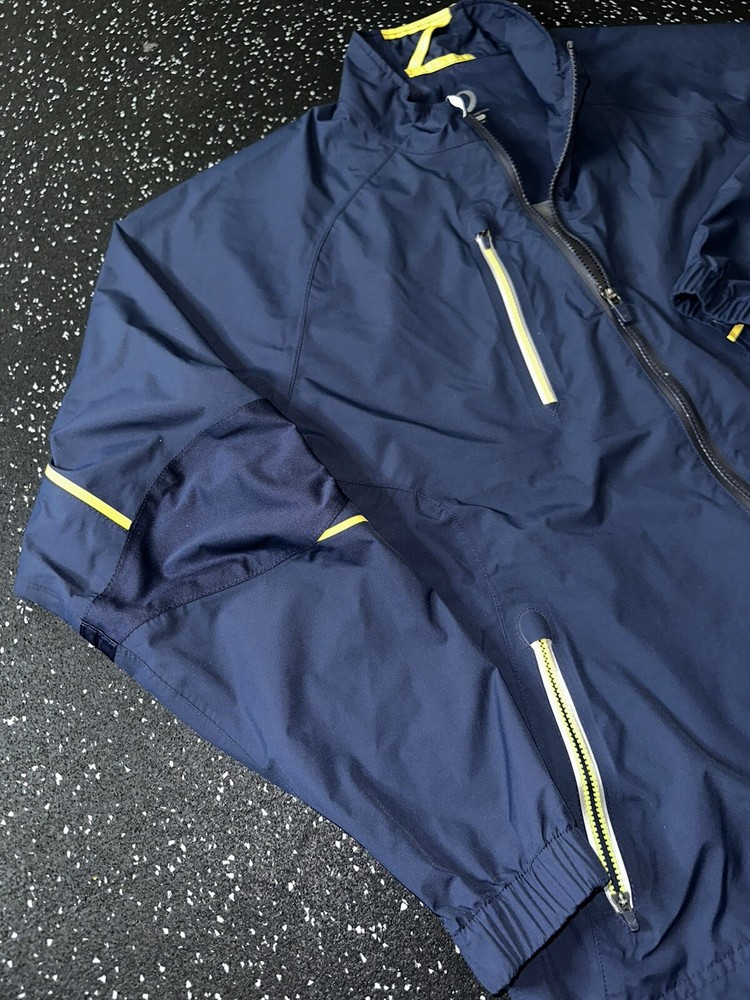 Zero Restriction Tour Series Blue Yellow Full Zip Performance Golf Jacket Size L