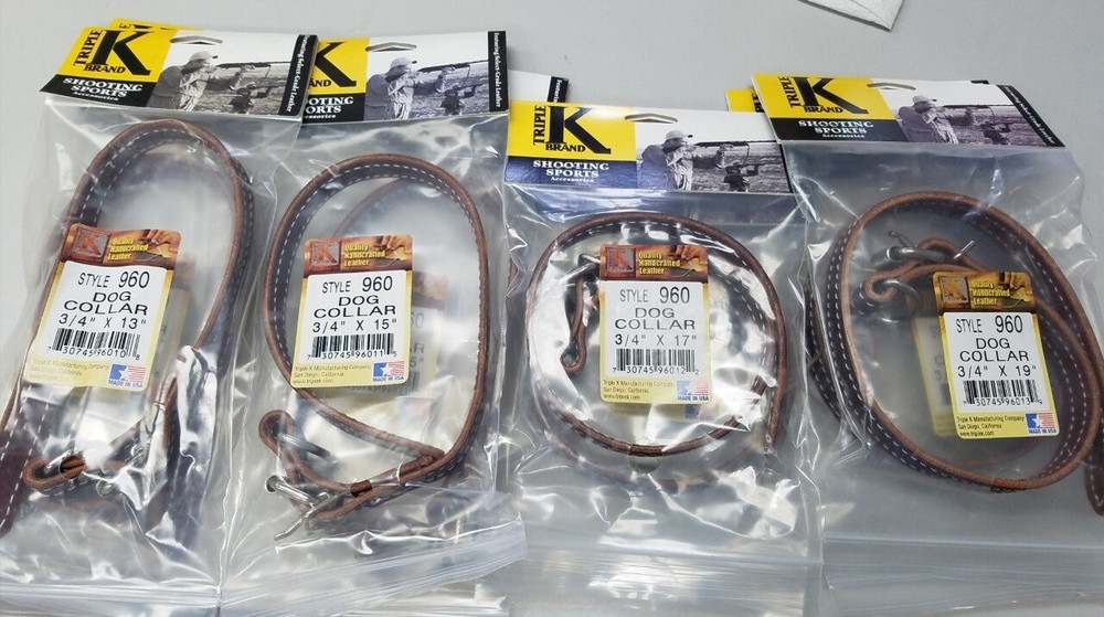 3/4" Latigo Leather Dog Collar