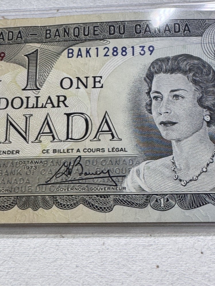 1973 Canada 1 Dollar Banknote Crow Bouey P# 85c
