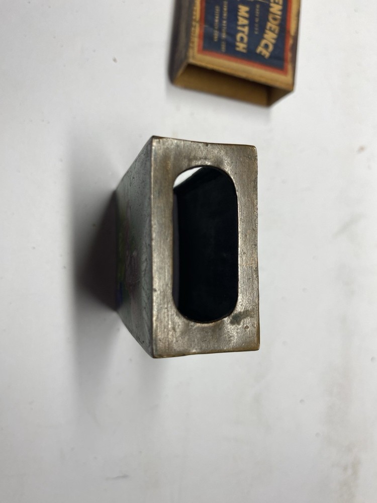 Vintage Brass And Enamel Match Box Matchbox