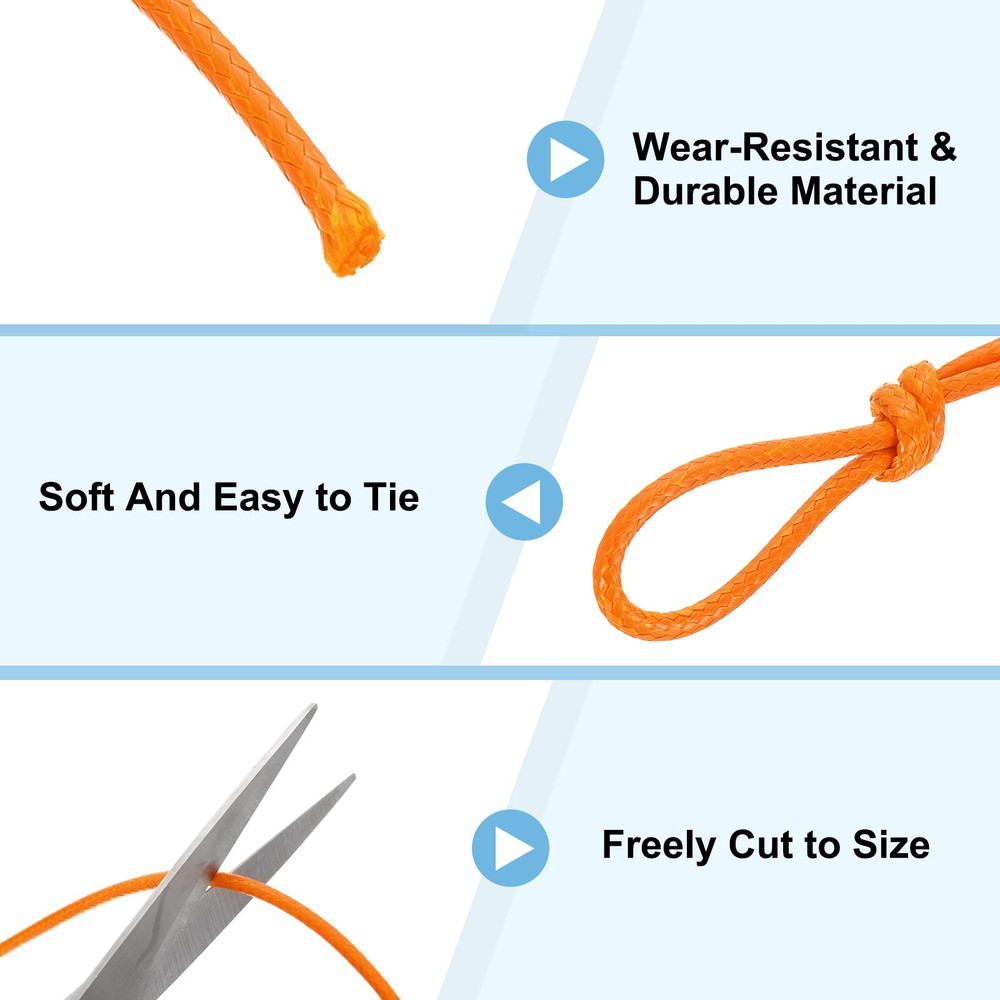 3Pcs Waxed Polyester Cord, 5.5 Yard 2mm Wax Bead Thread String, Orange