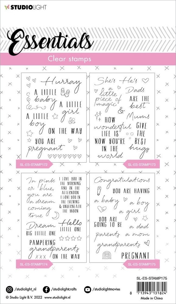 Studio Light Essentials Clear Stamp-Nr. 175, Congratulations Sentiments