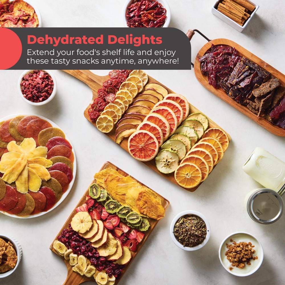 Magic Mill Food Dehydrator Machine | 5 Stackable Stainless Steel Trays, 48H D...