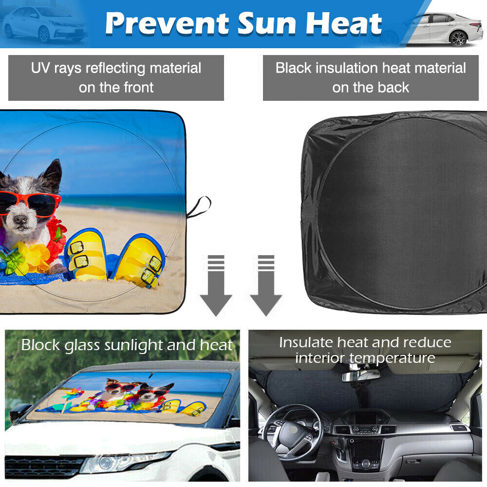 Large Car Window Sun Shade Cover Foldable Front Windshield Visor UV Block Shield
