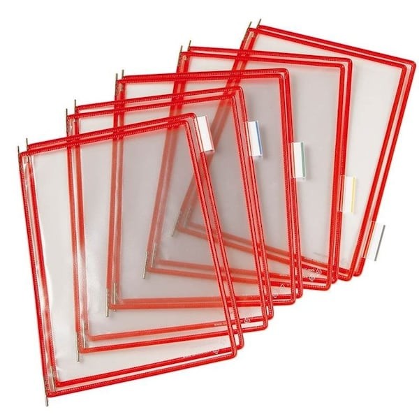 TARIFOLD P030 Pivoting Pockets, Red, PK10