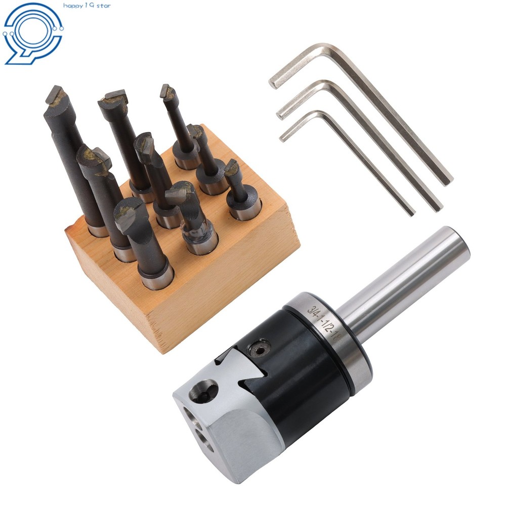 Complete Boring Kit 2" Head 3/4 Shank 9 Pack 1/2" C6 Boring Tool Set