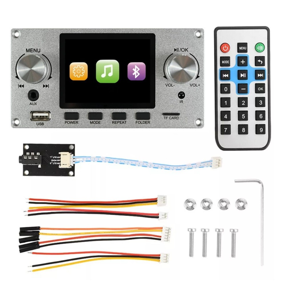 2.8" IPS Screen Decoder Board Bluetooth MP3 TF USB Aux IR Audio Module