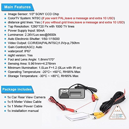 Backup Camera for Benz No. 3 Size 32*62mm Down Round Edge