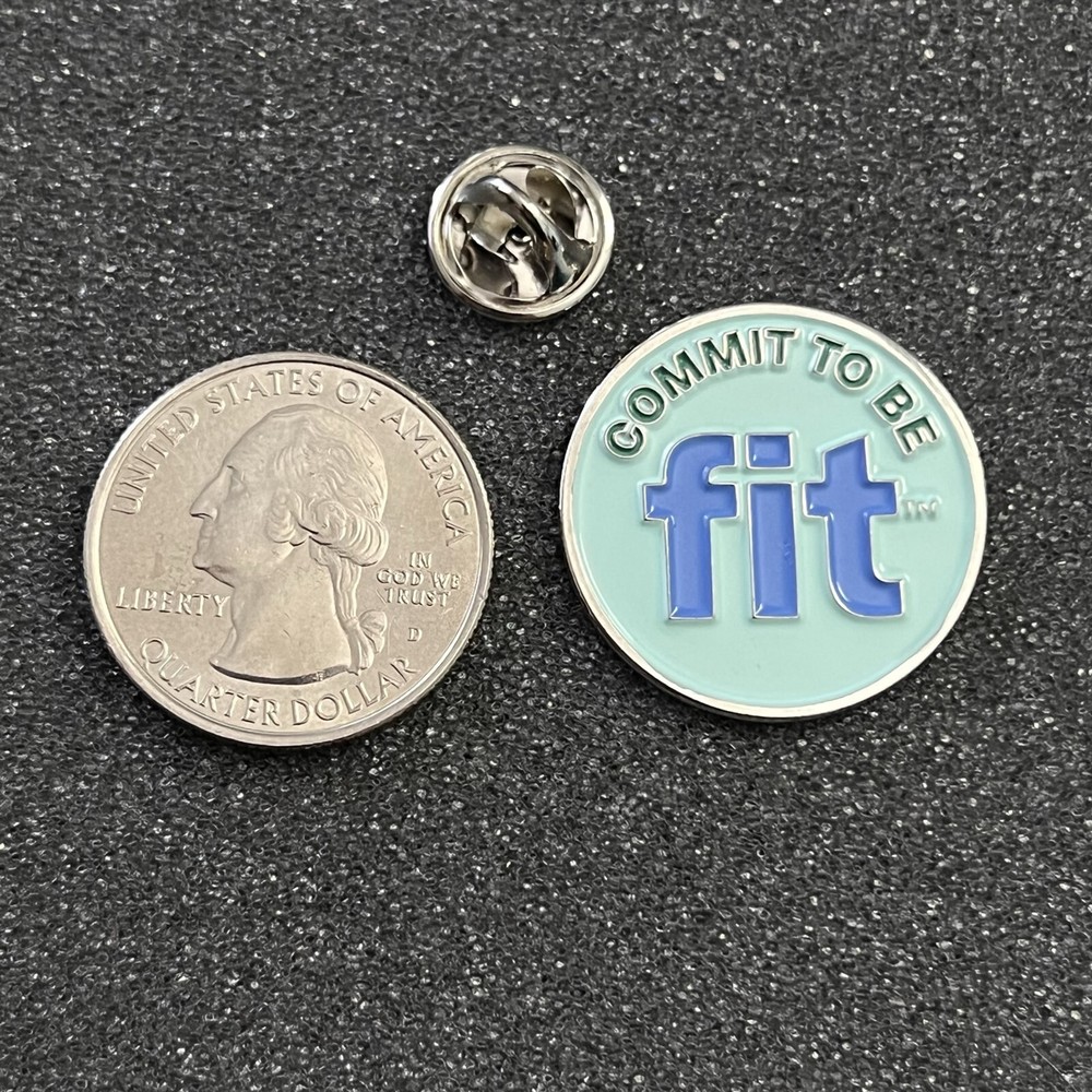 Commit To Be Fit Exercise Healthy Lifestyle Pin Pinback #44283