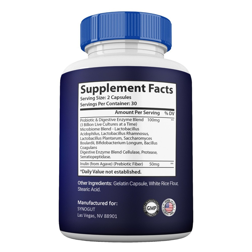 Synogut Capsules, Max Strength Formula, Synogut Supplement Pills (2 Pack)